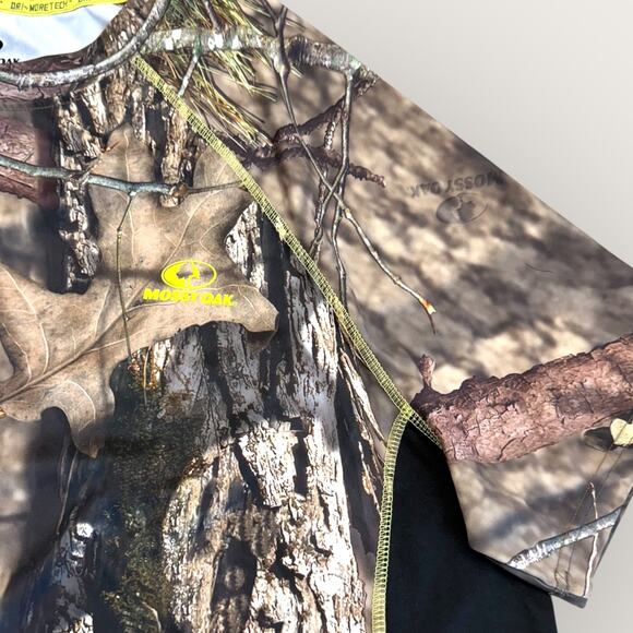 Mossy Oak Mens Short Sleeve Camo Dri More Tech Hunting Jersey T Shirt XL Brown - Picture 5 of 11